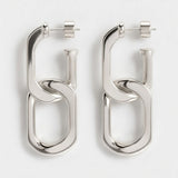 Double-Link Architectural Drop Earrings in 14k Gold