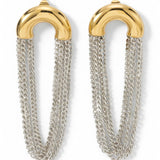 Arc & Cascade Chain Earrings in 14k Gold