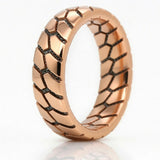 Black Diamond Groove Ring in 14k Rose Gold