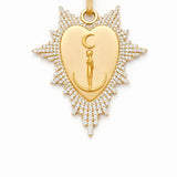 Celestial Goddess Pendant in 14k Gold and Diamonds