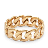 Cuban Link Band Ring in 14k Gold