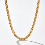 Flat Curb Link Chain Gold Necklace in 14k Gold
