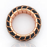 Shadow Pavé Black Diamond Ring in 14k Rose Gold