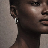 Contour Diamond Hoops in 14k Gold