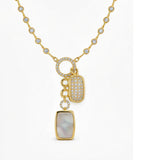 Diamond Lariat Necklace in 14k Yellow and White Gold