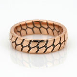 Black Diamond Groove Ring in 14k Rose Gold