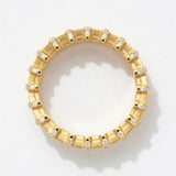 Ribbed Pavé Diamond Eternity Band in 14k Gold