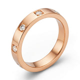 Square-Set Diamond Polished Band Ring in 14k Gold