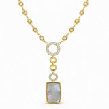 Diamond Lariat Necklace in 14k Yellow and White Gold