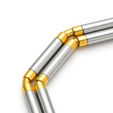 Vector Two-Tone Link Bracelet in 14k Yellow and White Gold